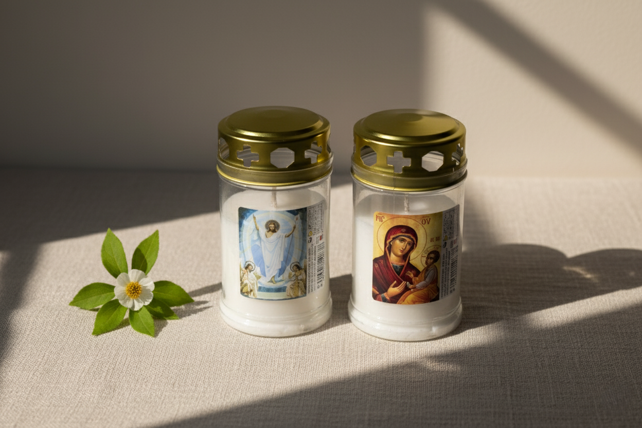 Set 2 candele plastic capac (36 ore)
