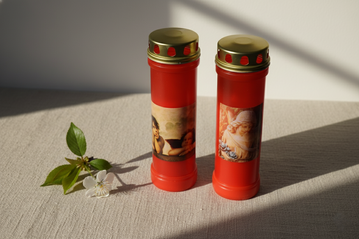 Set 2 candele plastic capac (72 ore)