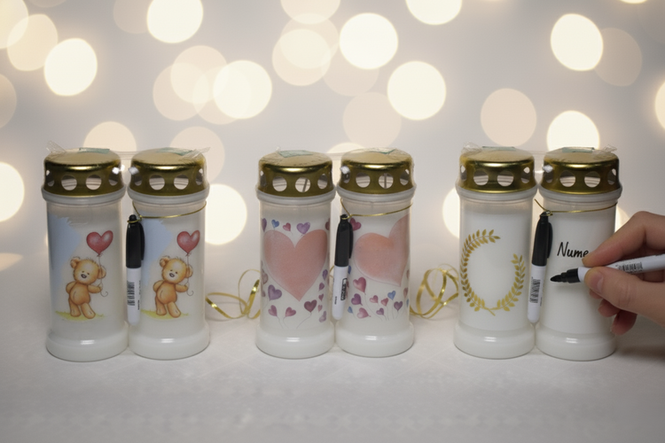 Candele plastic cu marker inclus