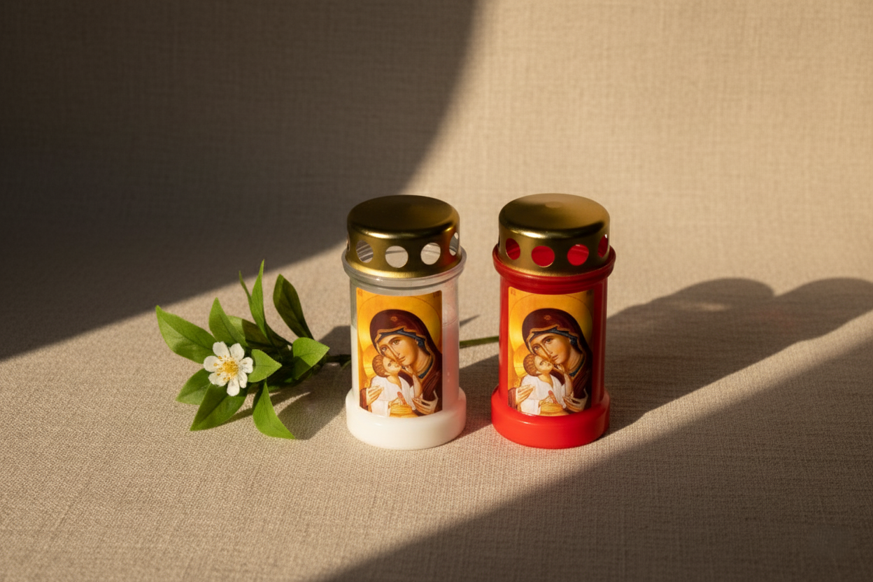 Set 2 candele plastic capac (36 ore)