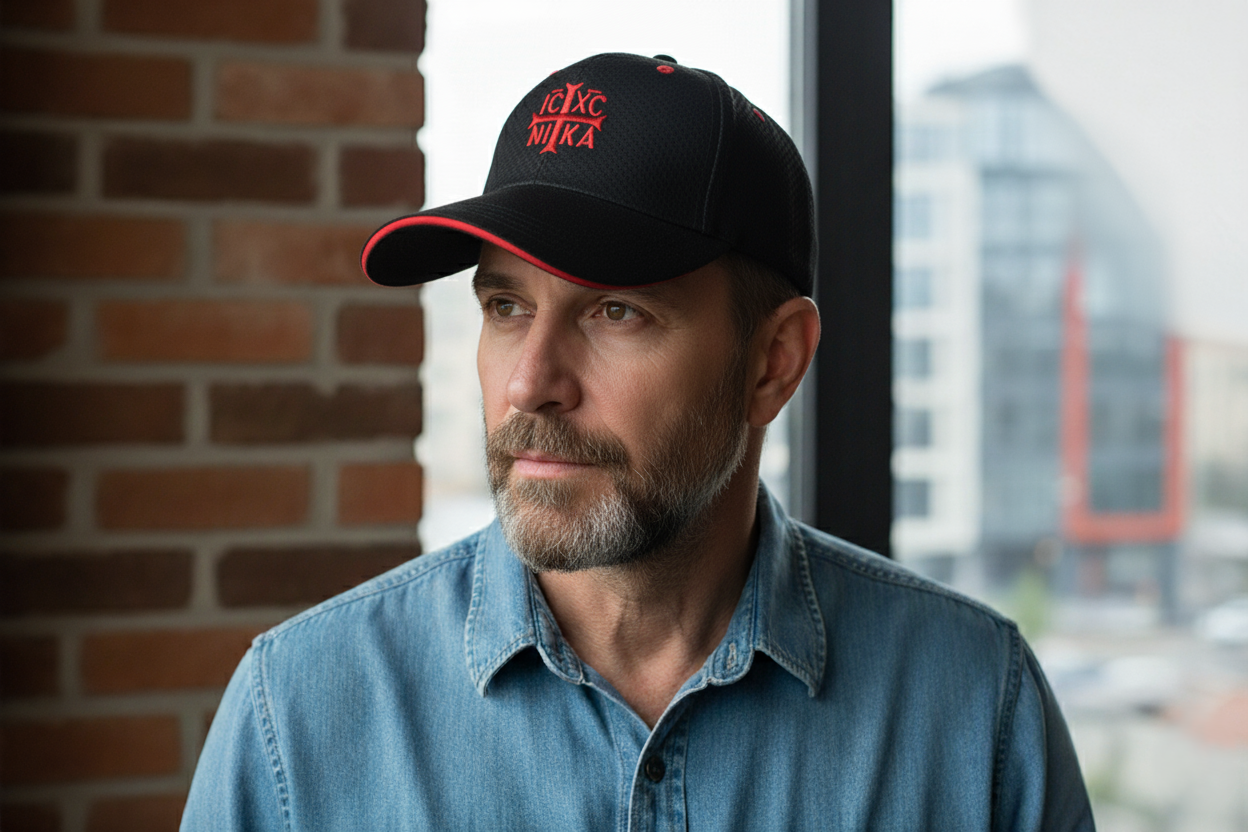 Sapca bumbac IC XC NIKA (bordura rosie)