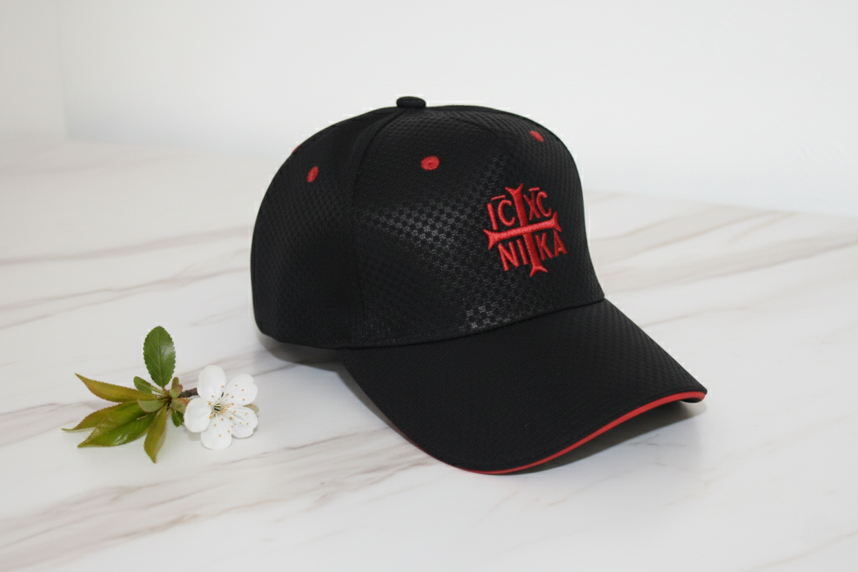 Sapca bumbac IC XC NIKA (bordura rosie)