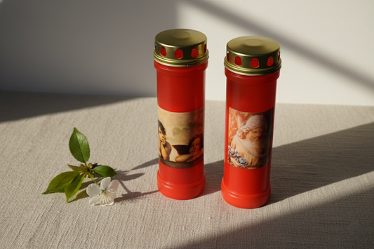 Set 2 candele plastic capac (72 ore)